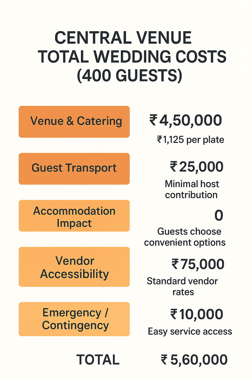 Central Venue Total Wedding Costs