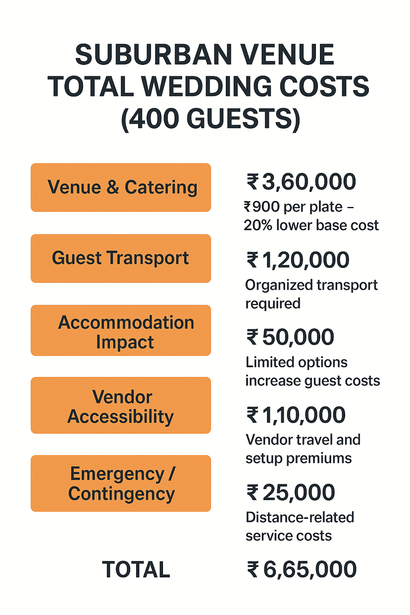 Suburban Venue Total Wedding Costs